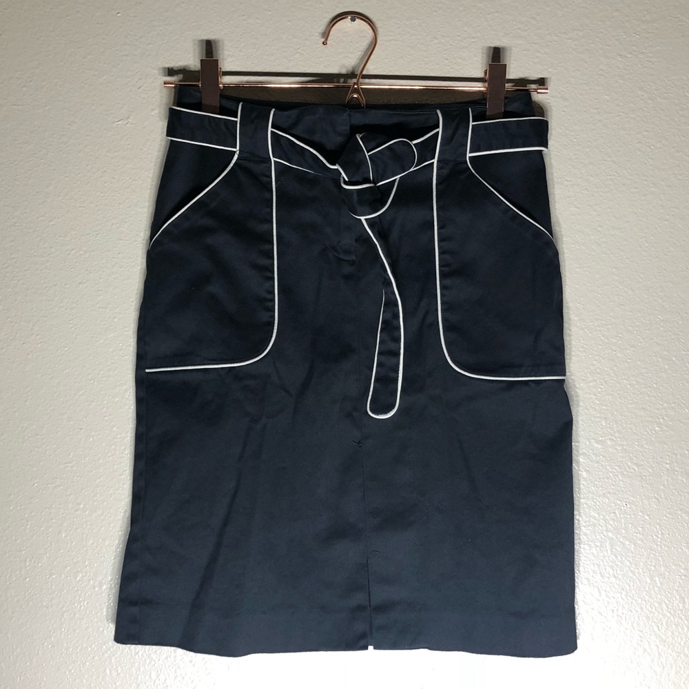 Black Skirt with White Piping